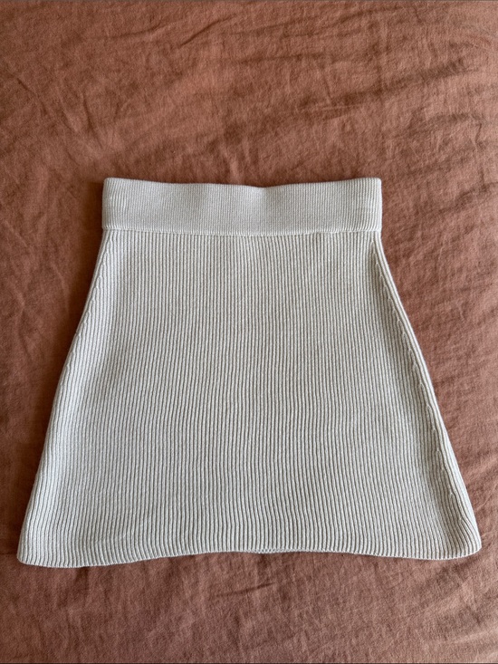 Sezane Dresses & Skirts - Sezane - Cream Ribbed Knit A-Line Skirt - XS